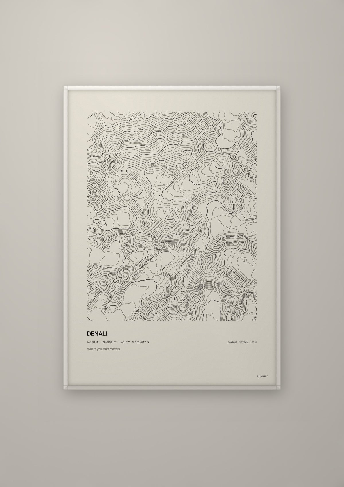 Denali in a white frame