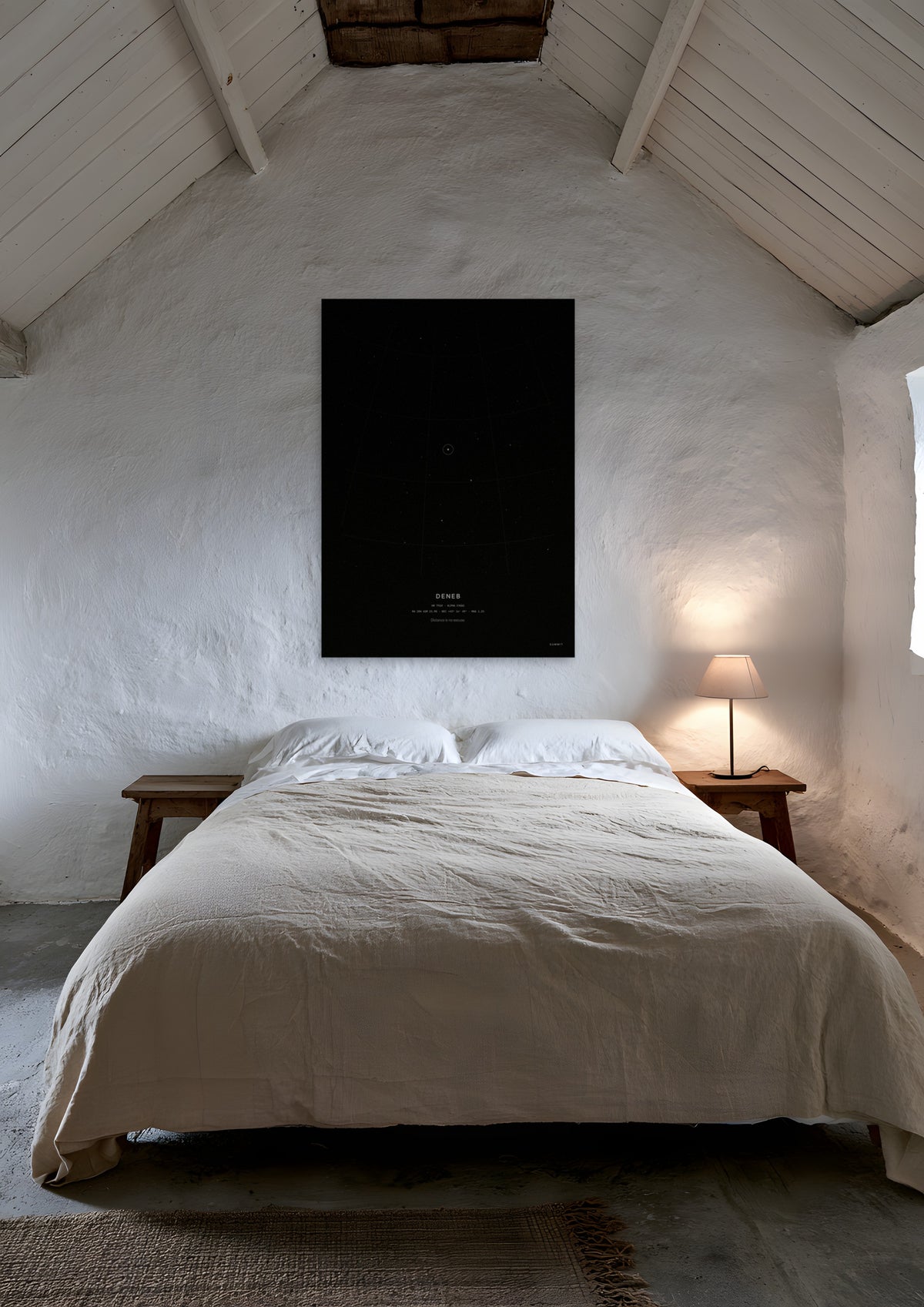 Deneb, unframed art print shown in hebrides-croft-bedroom