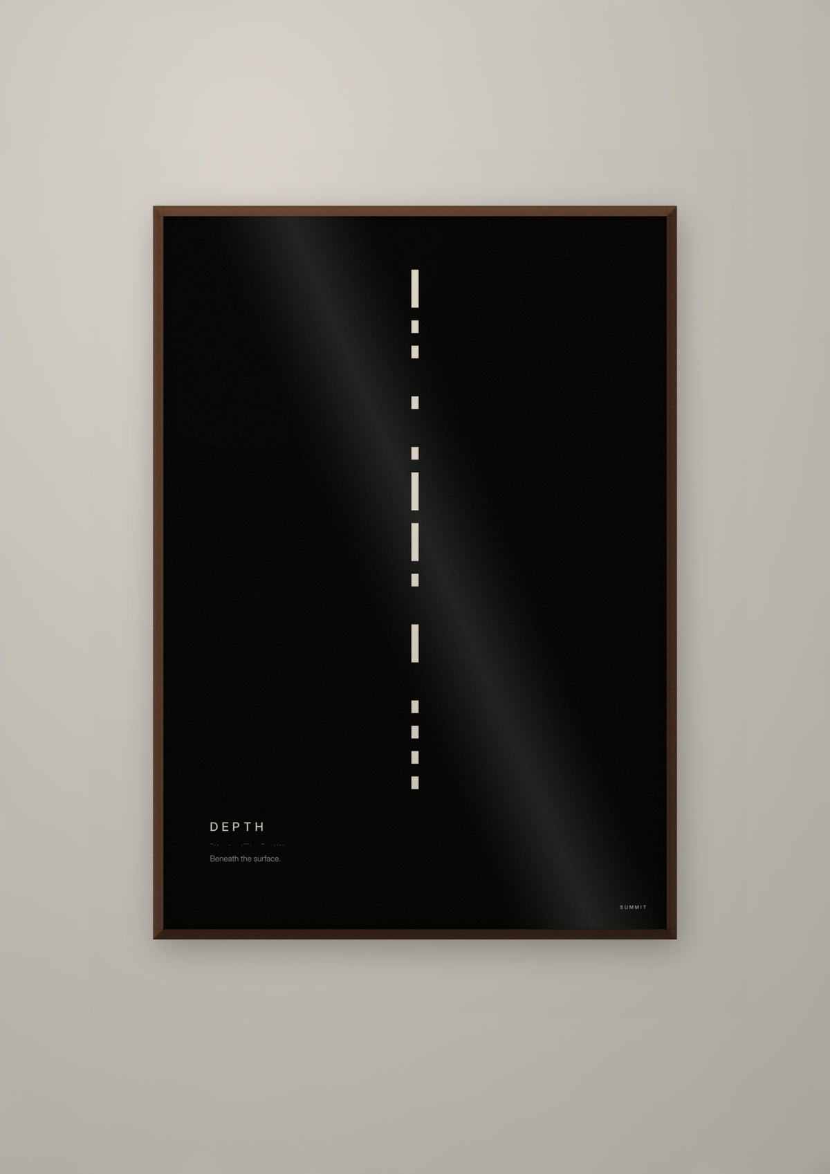 Depth in a dark wood frame