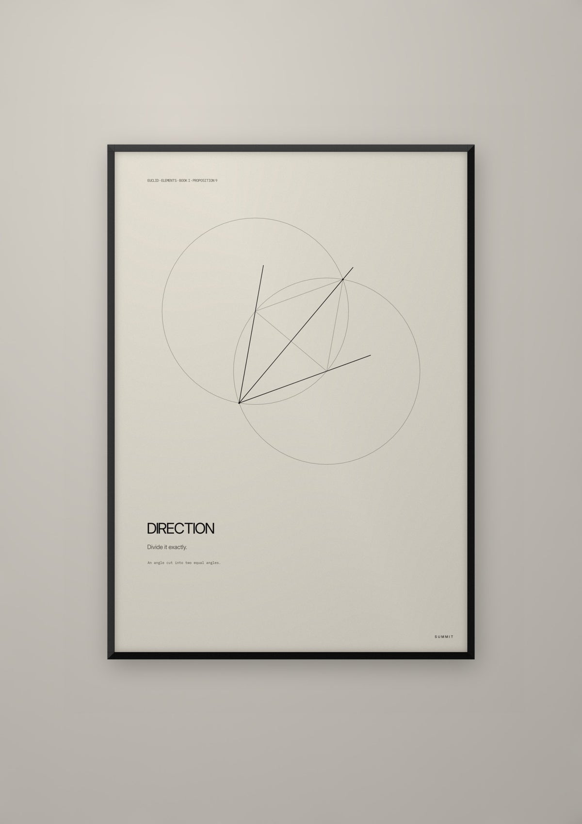 Direction in a black frame