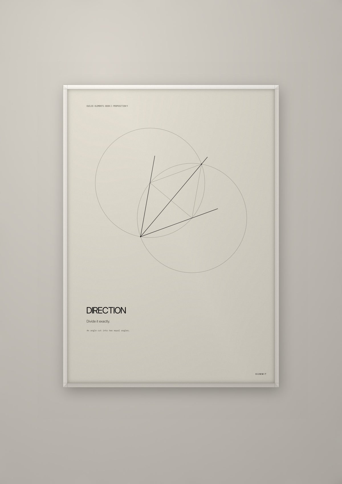 Direction in a white frame