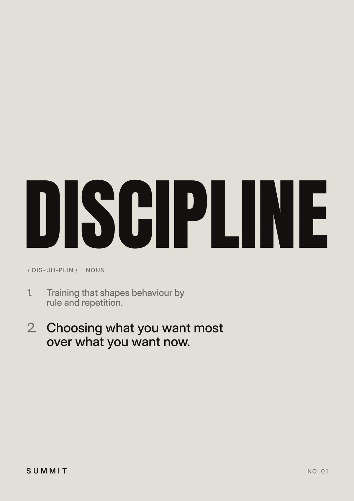 Discipline, Defined, unframed art print