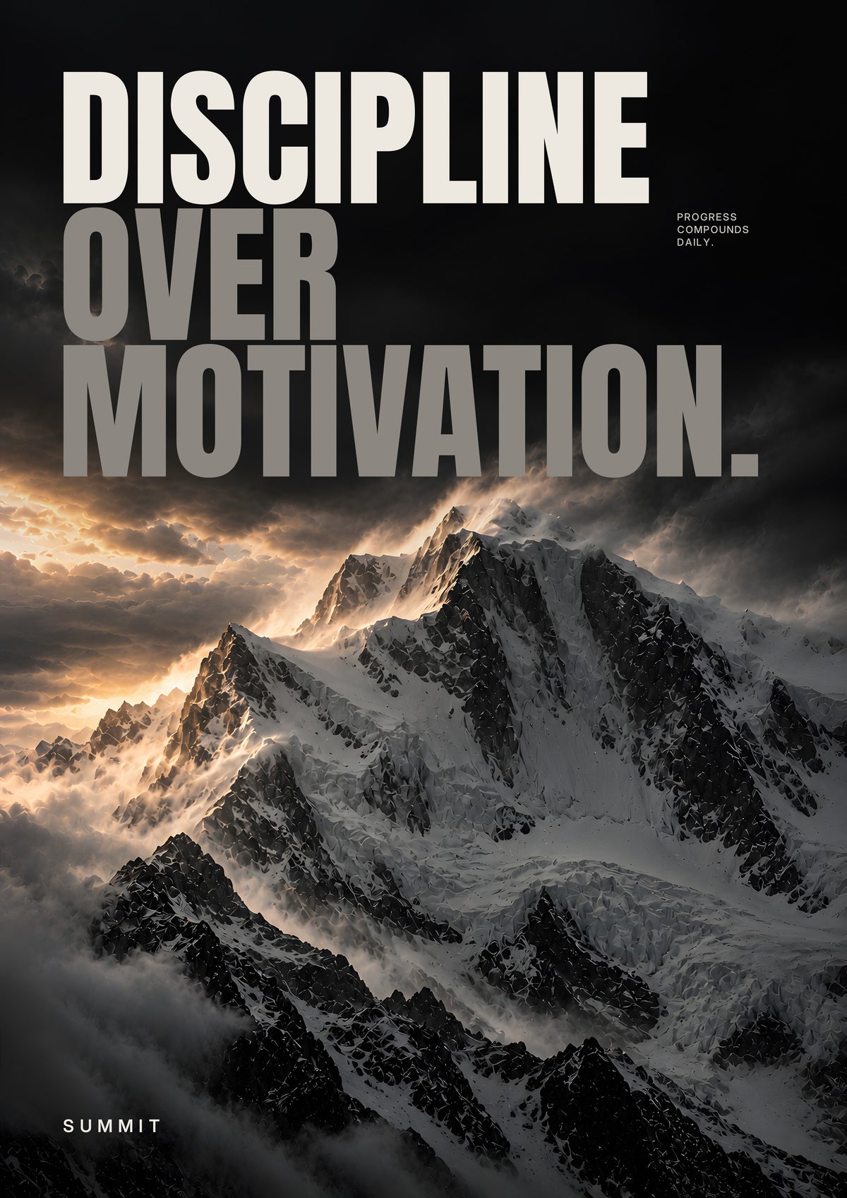 Discipline Over Motivation, unframed art print