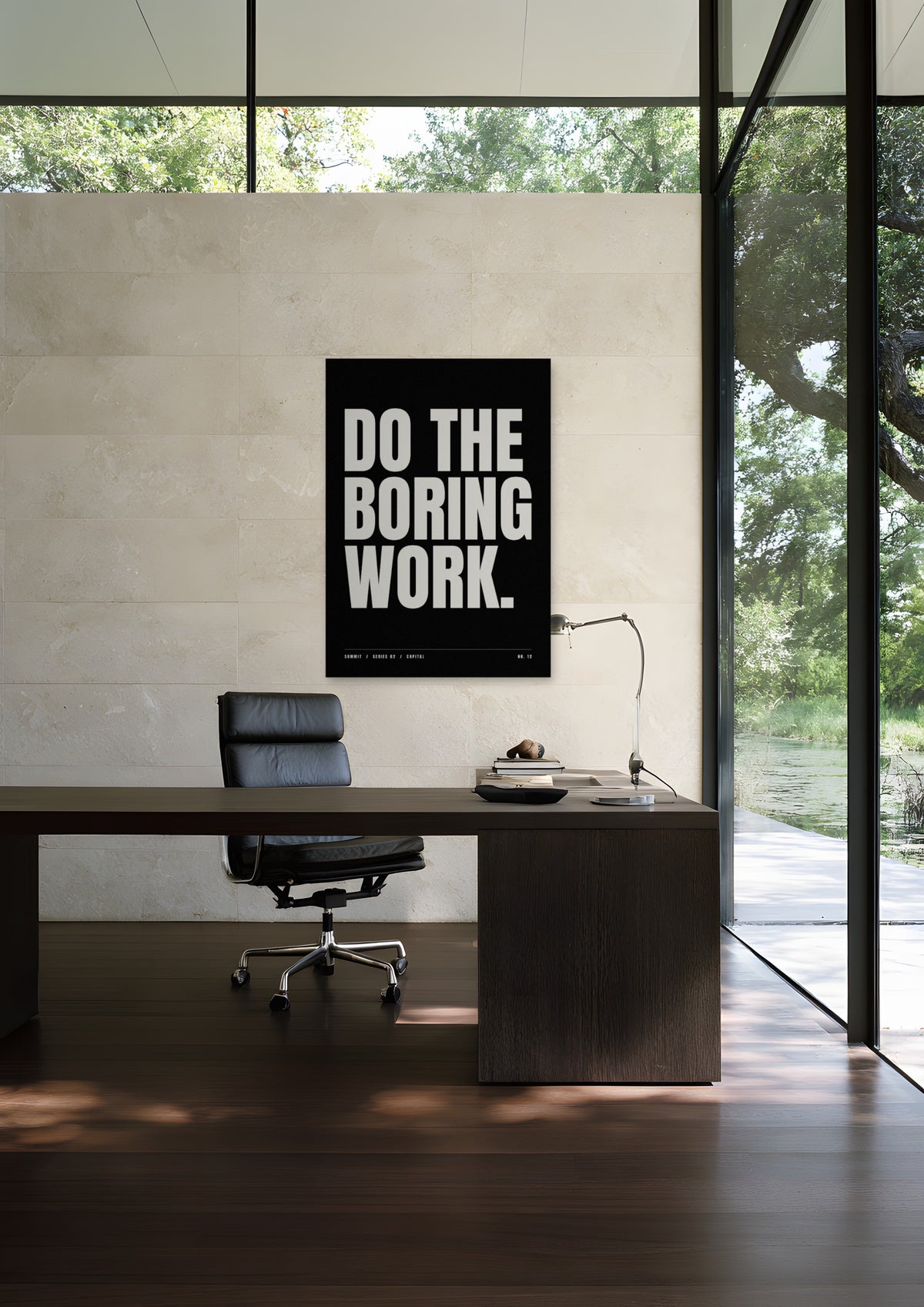 Do the Boring Work, unframed art print shown in glass-stone-residence-ii