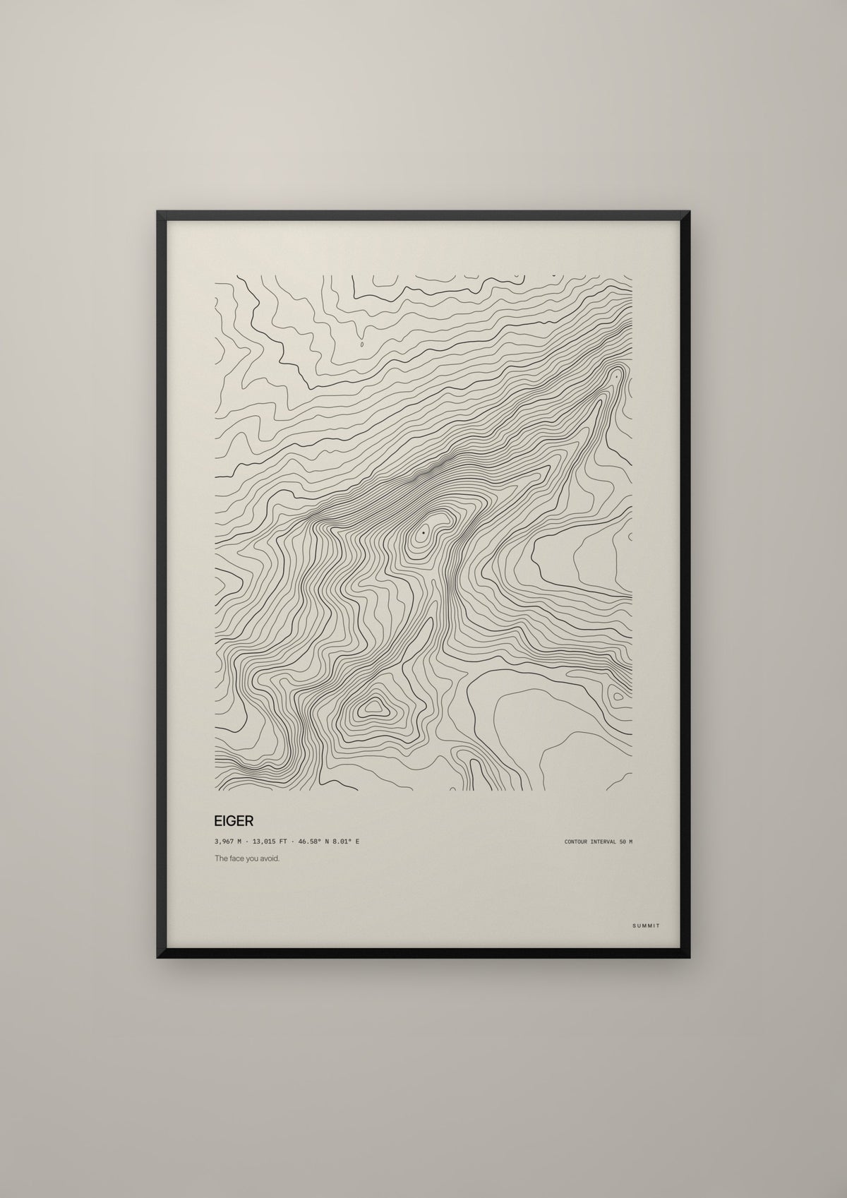 Eiger in a black frame