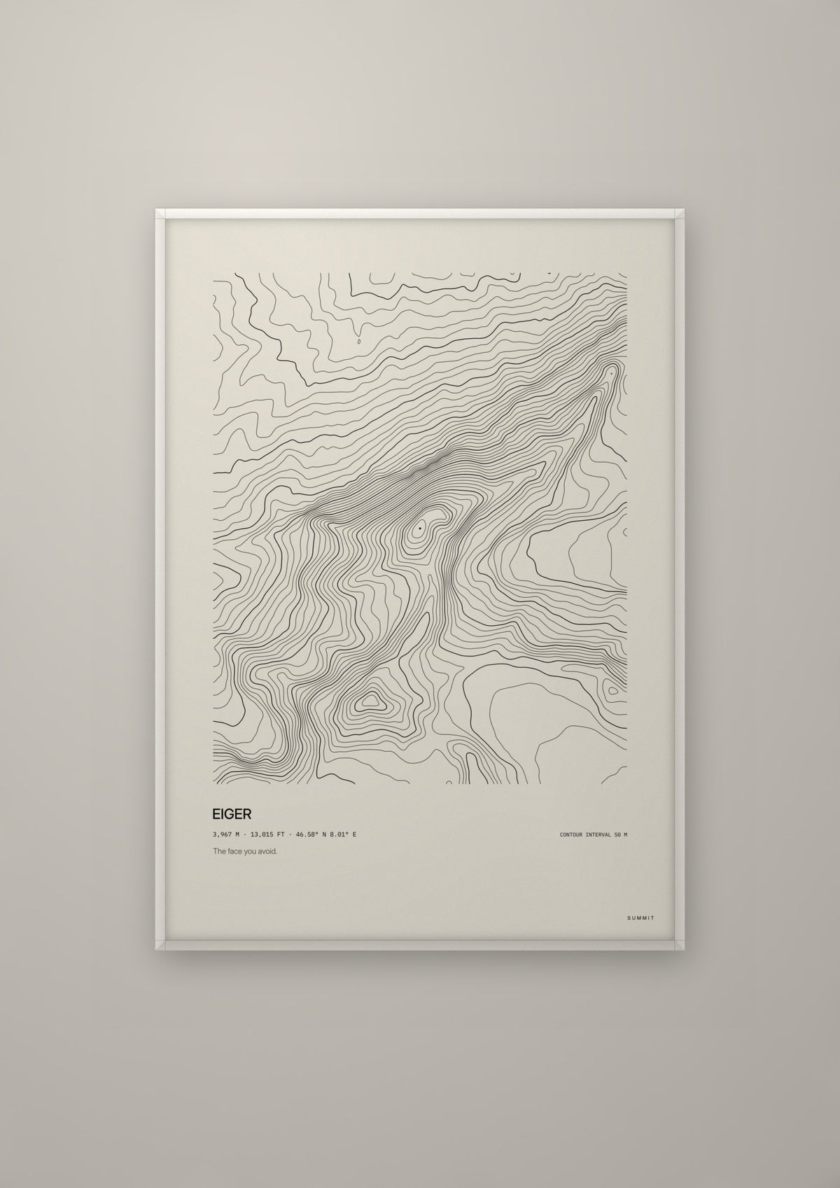 Eiger in a white frame
