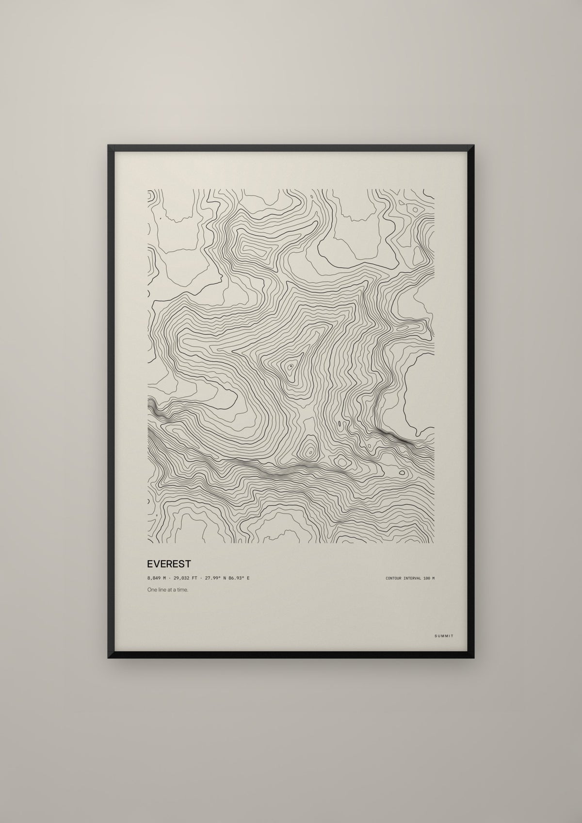Everest in a black frame