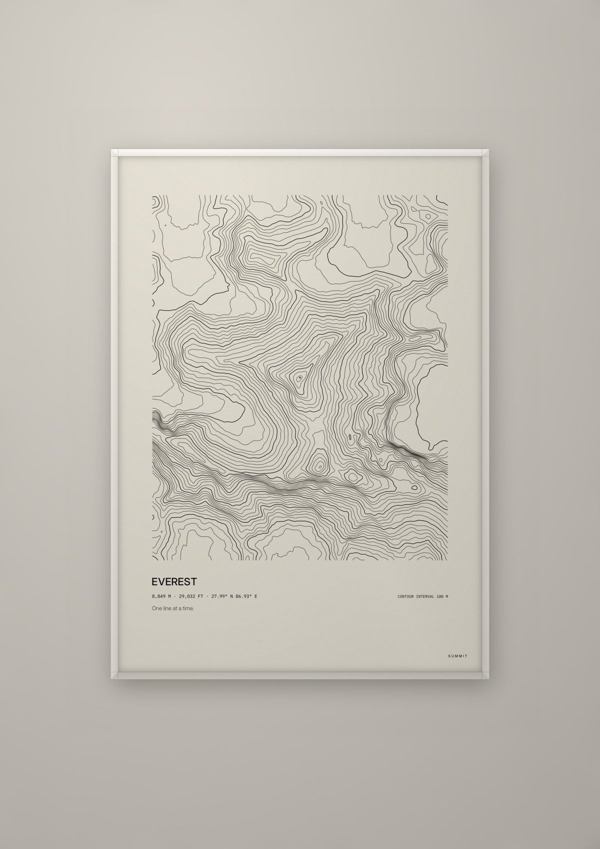 Everest in a white frame