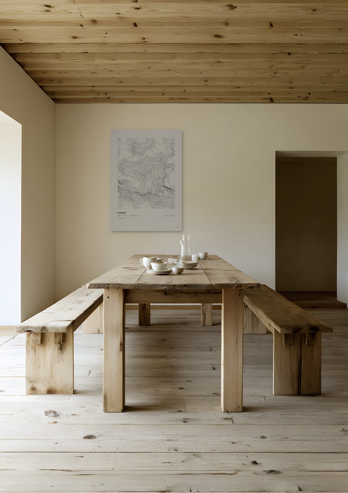 Everest, unframed art print shown in dolomites-refuge-dining-room