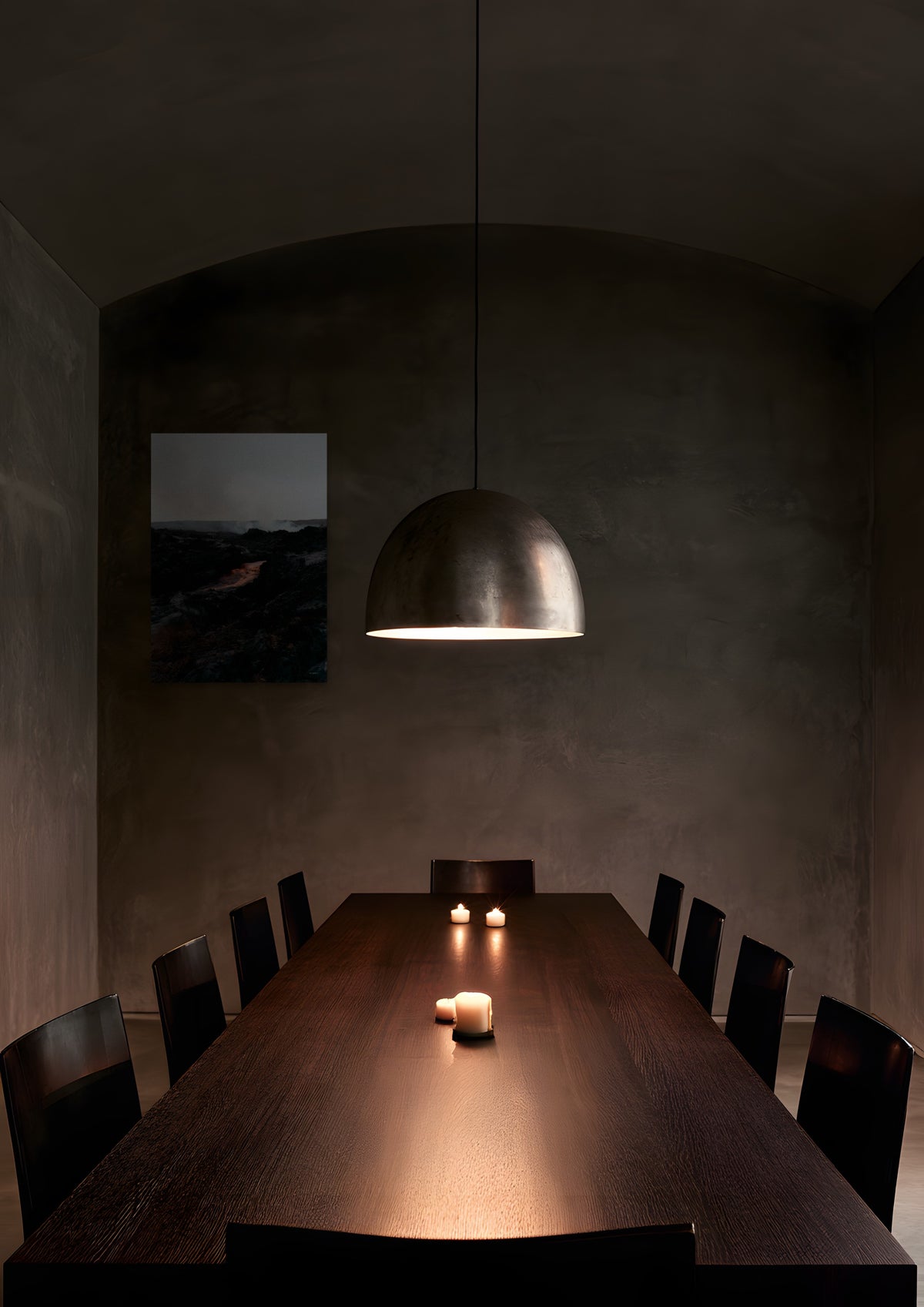 Fire, unframed art print shown in private-dining-room