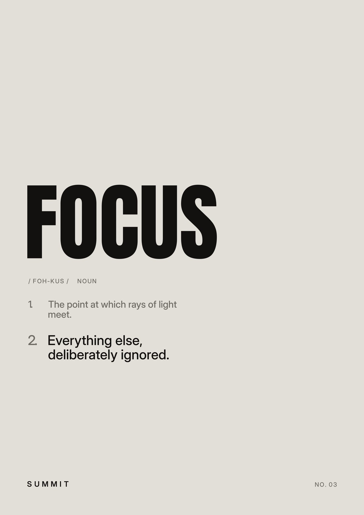 Focus, Defined, unframed art print