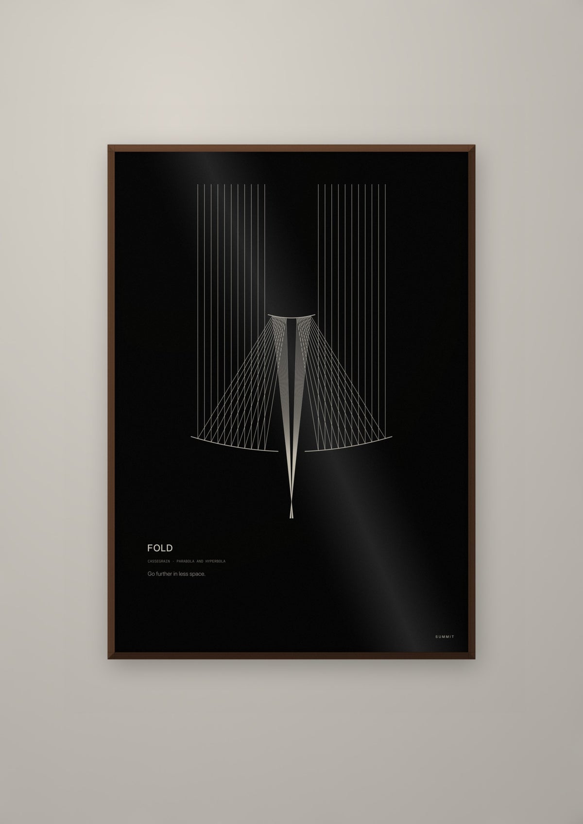 Fold in a dark wood frame