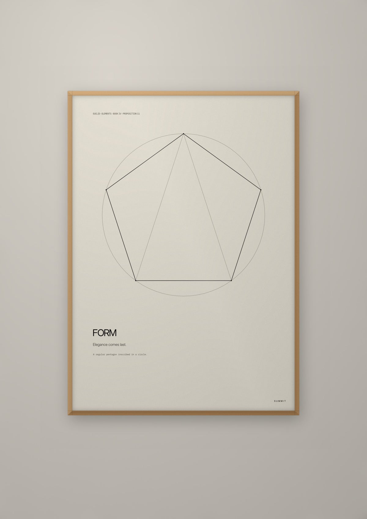 Form in a natural wood frame