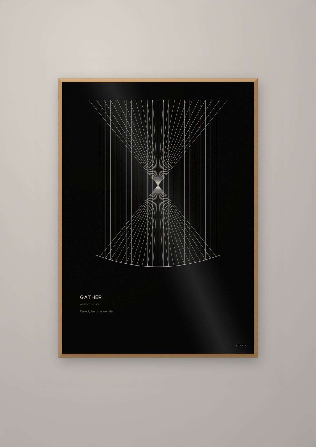 Gather in a natural wood frame