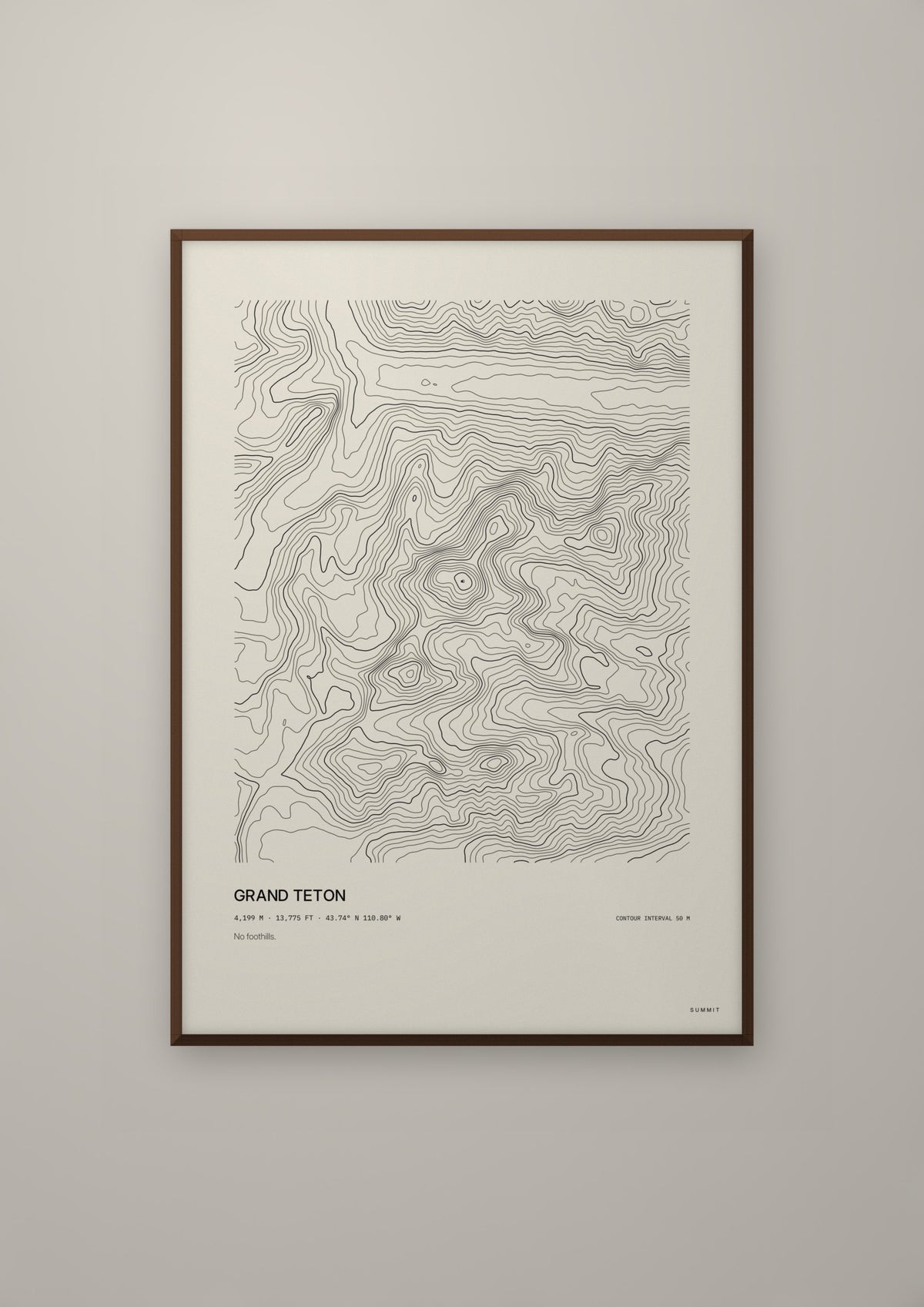 Grand Teton in a dark wood frame