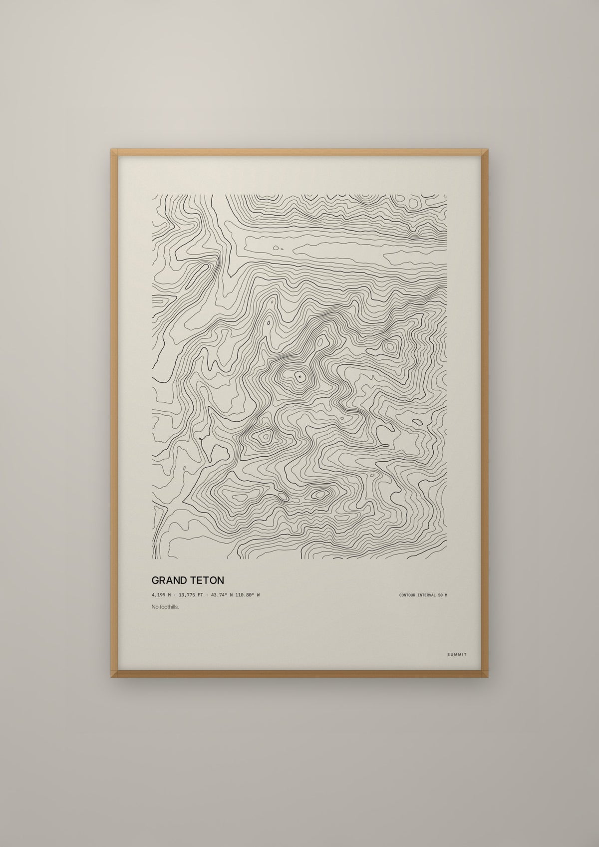 Grand Teton in a natural wood frame