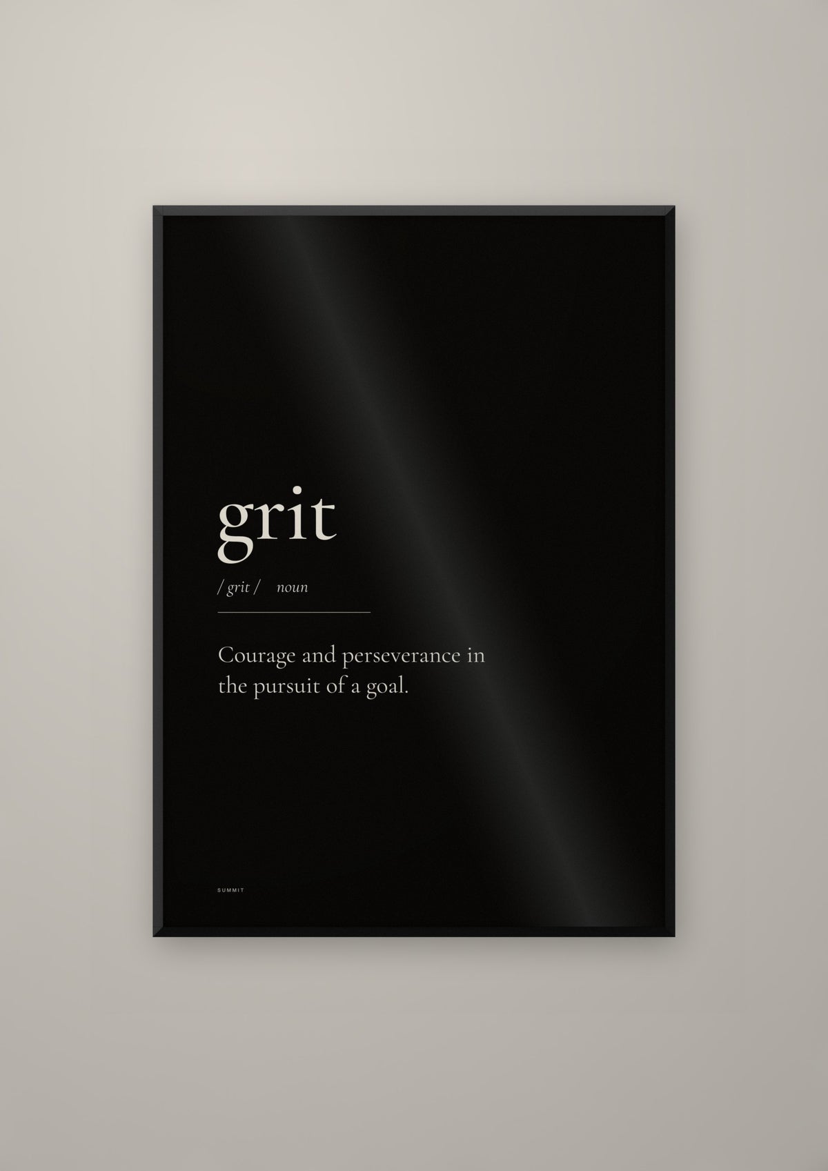 Grit (Black) in a black frame