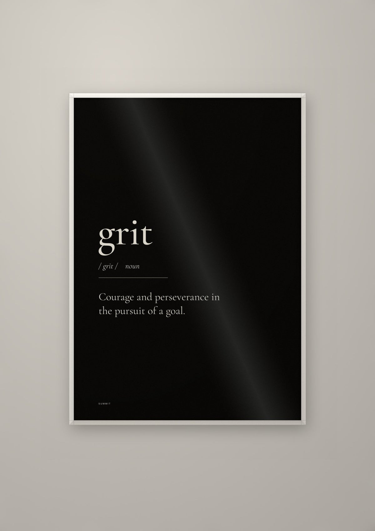 Grit (Black) in a white frame