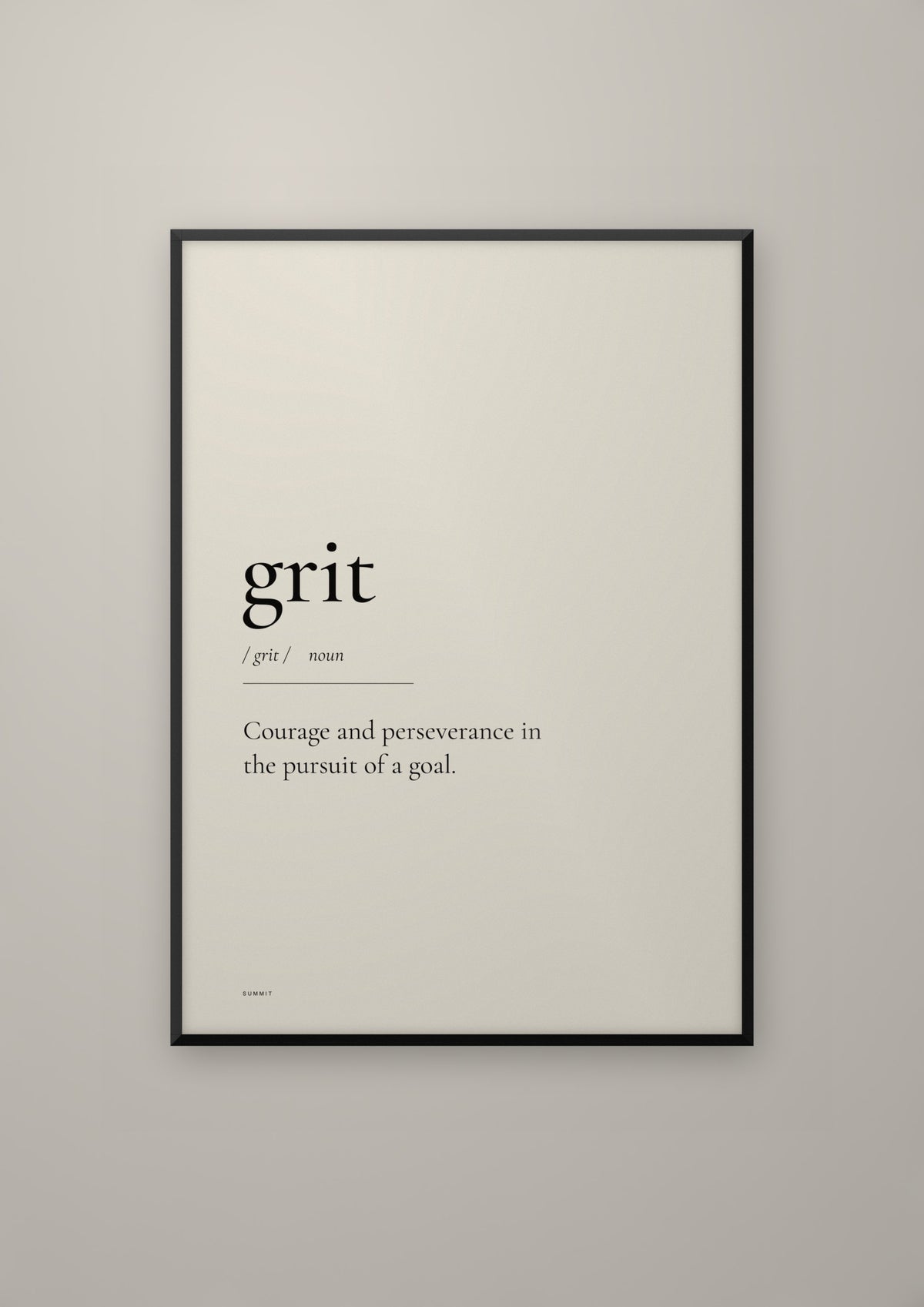Grit in a black frame