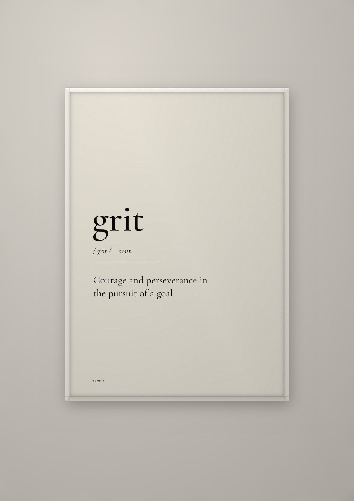 Grit in a white frame