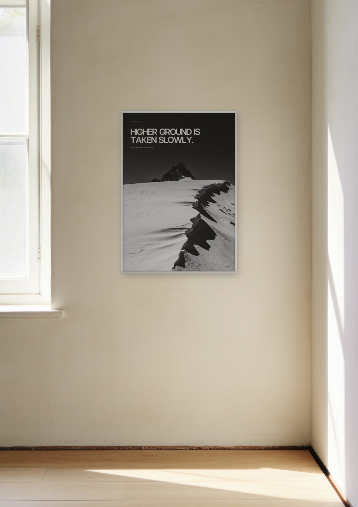 Higher Ground in a white frame