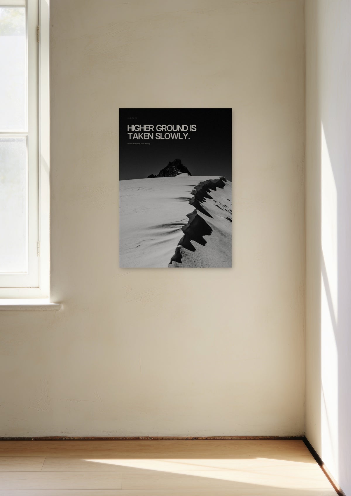 Higher Ground, unframed art print shown in studio