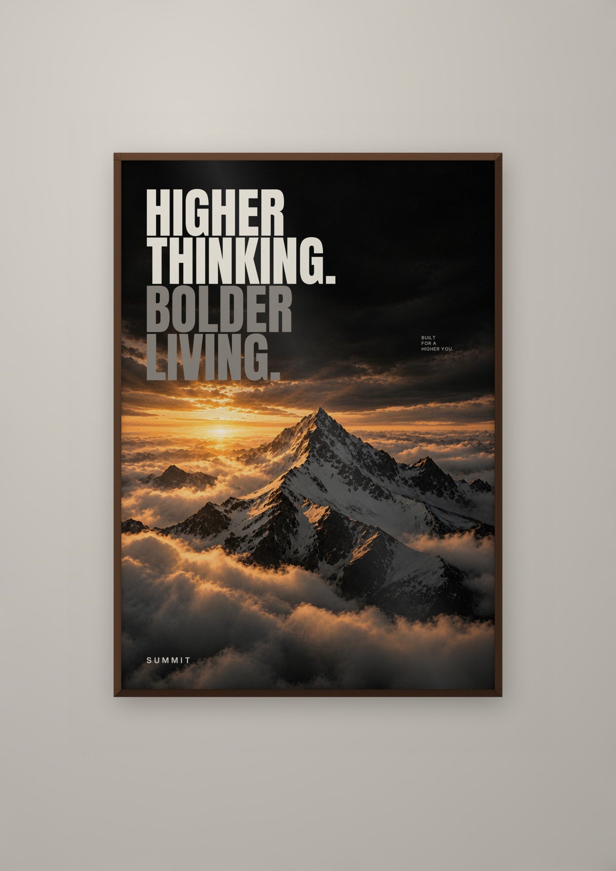 Higher Thinking in a dark wood frame