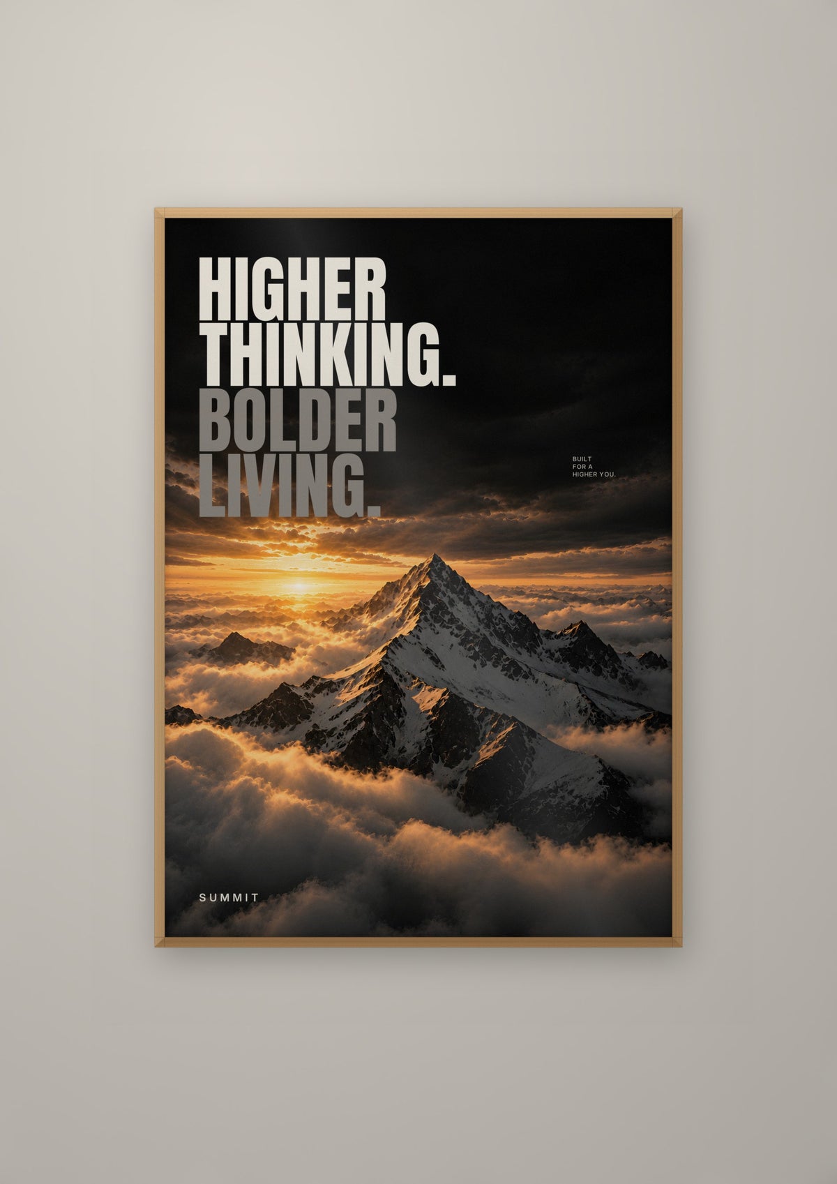 Higher Thinking in a natural wood frame