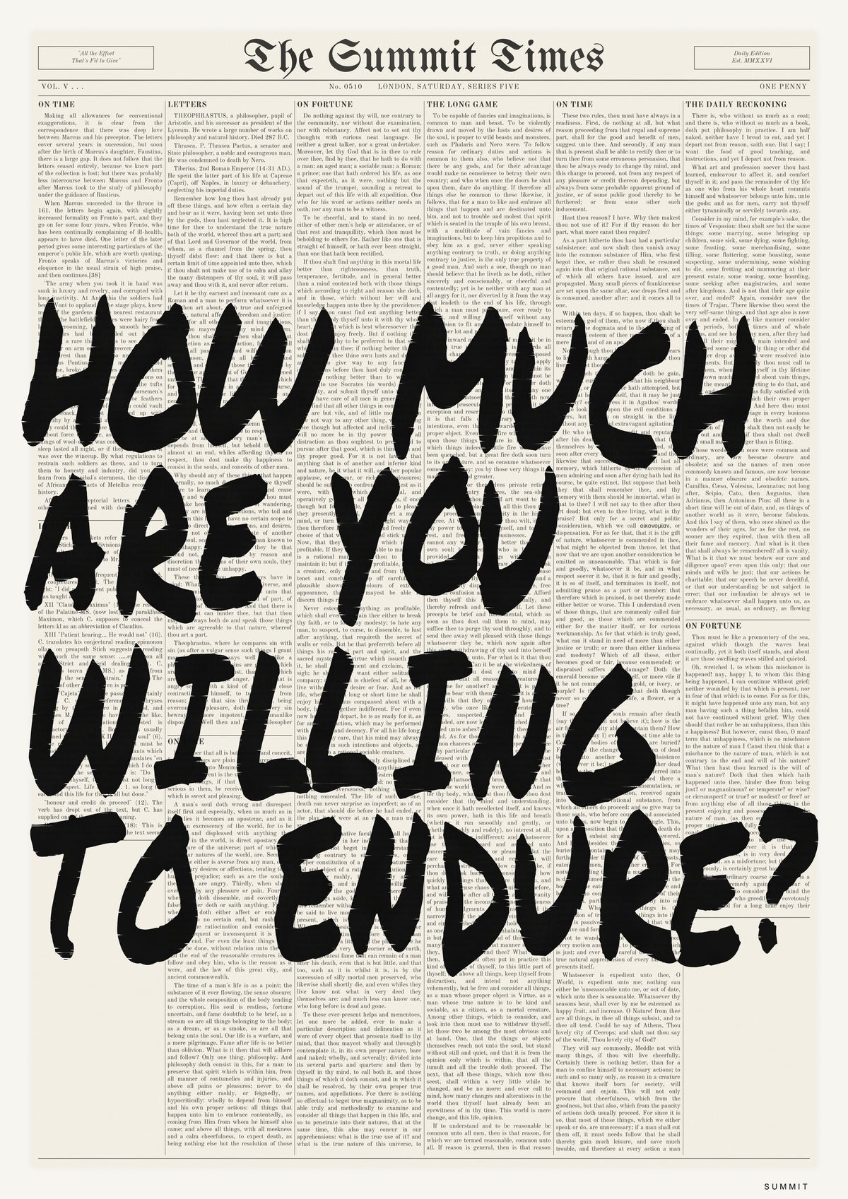 How Much Are You Willing to Endure?, unframed art print
