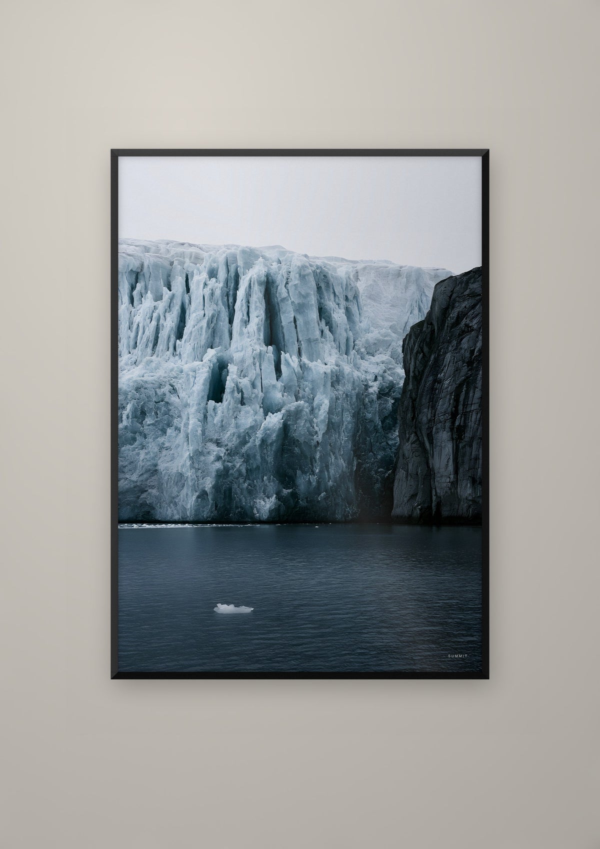 Ice in a black frame