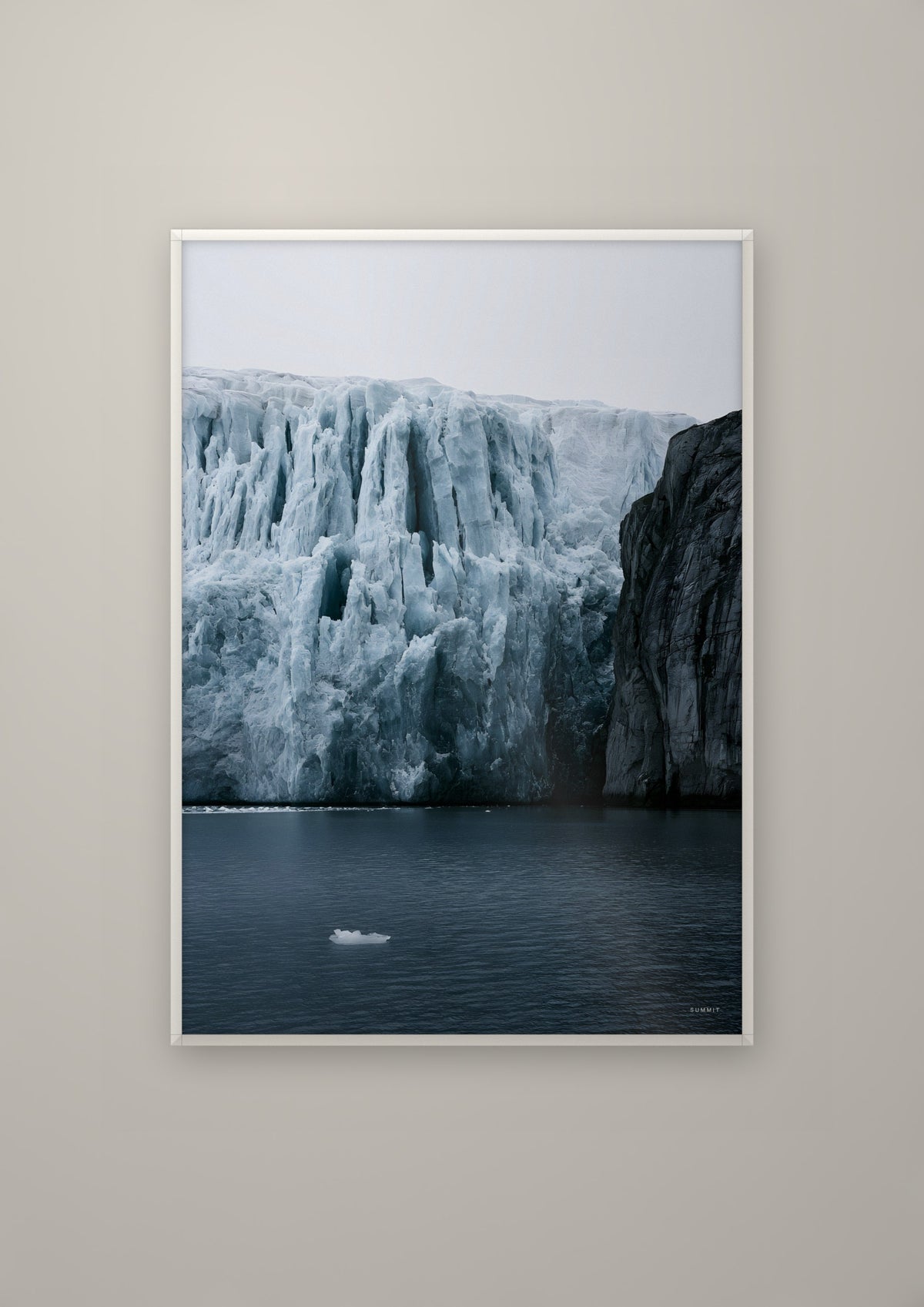 Ice in a white frame