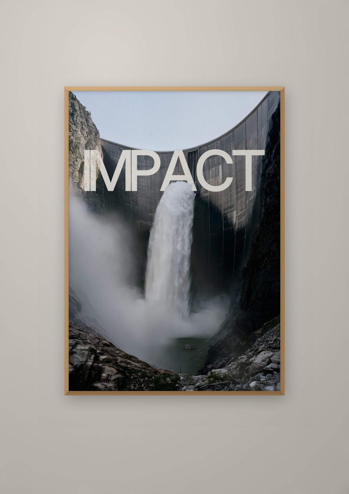 Impact in a natural wood frame