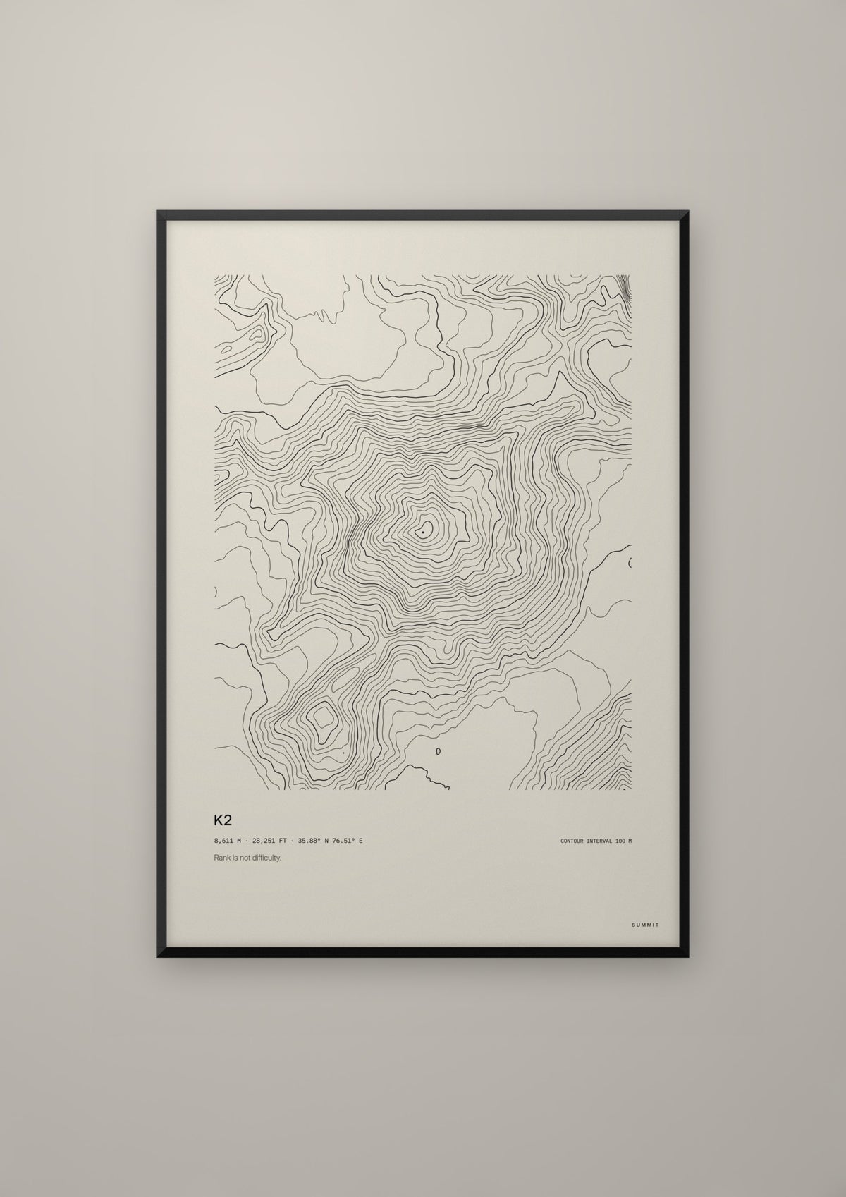 K2 in a black frame