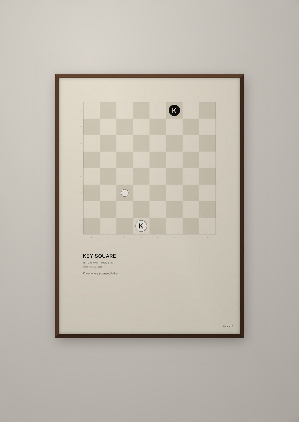 Key Square in a dark wood frame