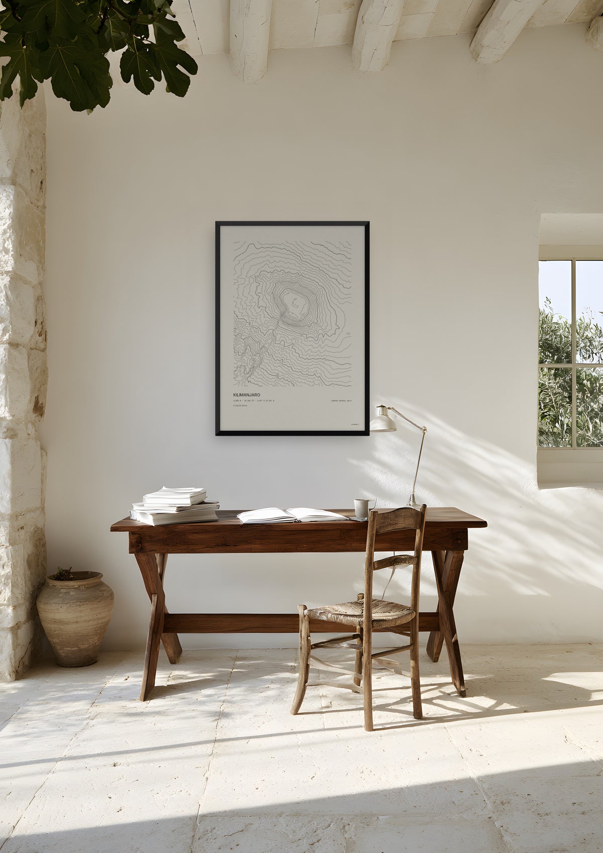 Kilimanjaro in a black frame, shown in nairobi-residence-study