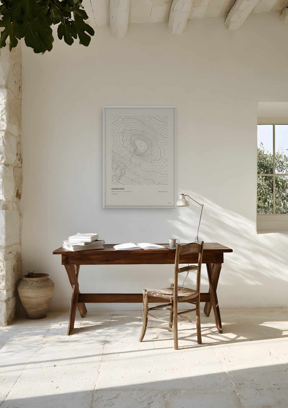 Kilimanjaro in a white frame, shown in nairobi-residence-study