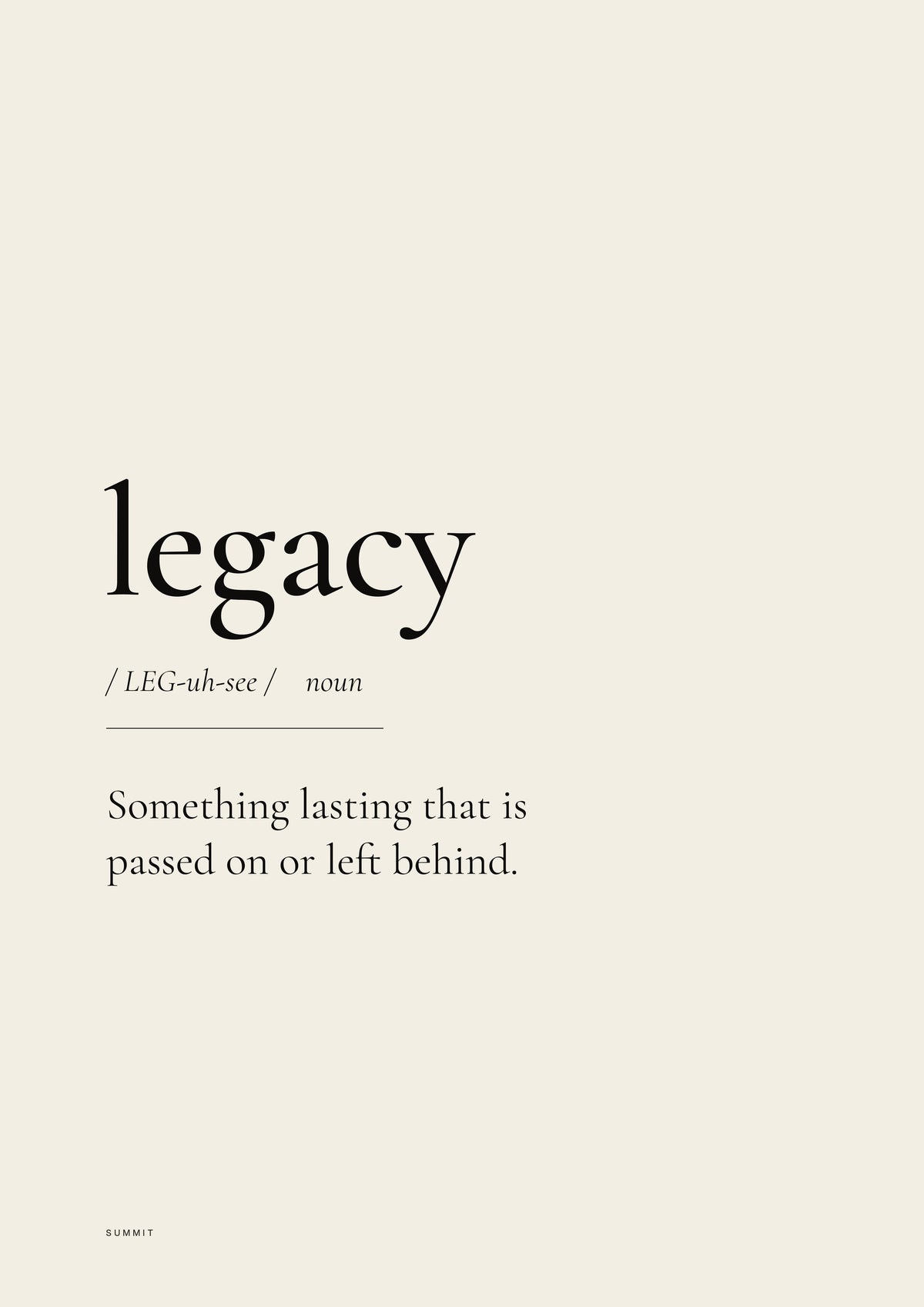 Legacy, unframed art print