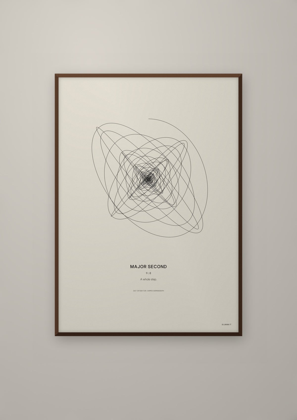 Major Second in a dark wood frame