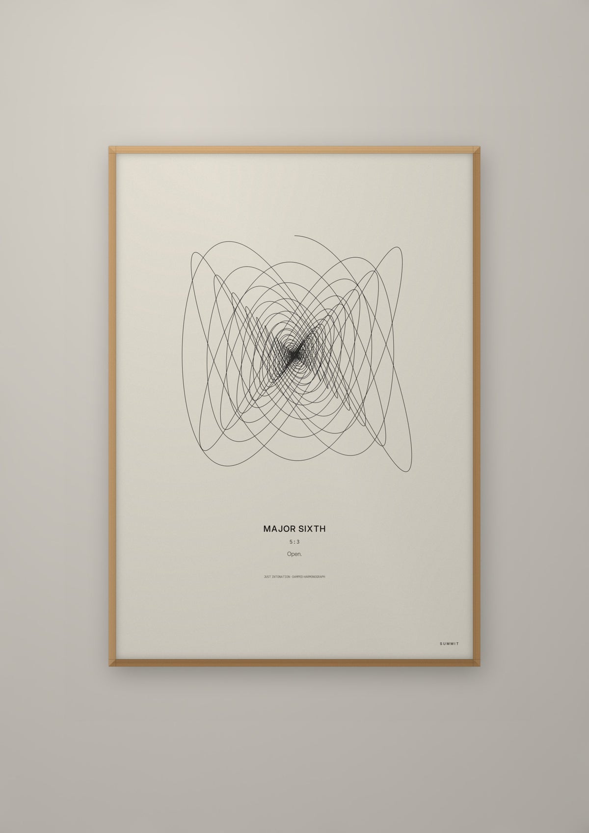 Major Sixth in a natural wood frame