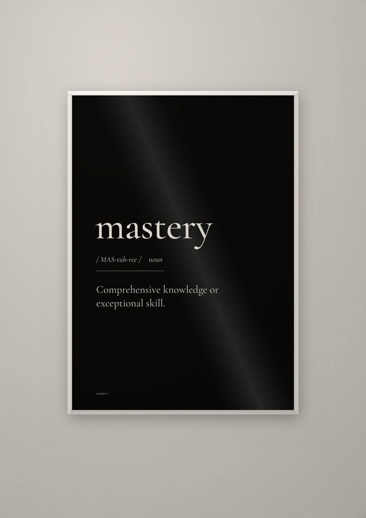 Mastery (Black) in a white frame