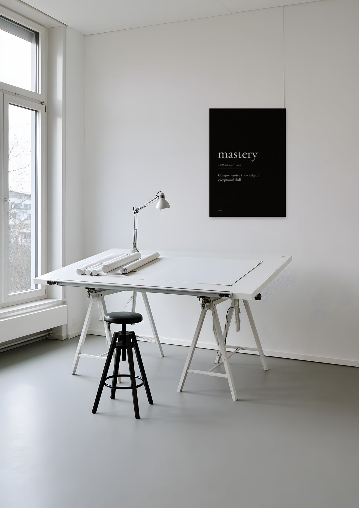 Mastery (Black), unframed art print shown in zurich-architect-studio