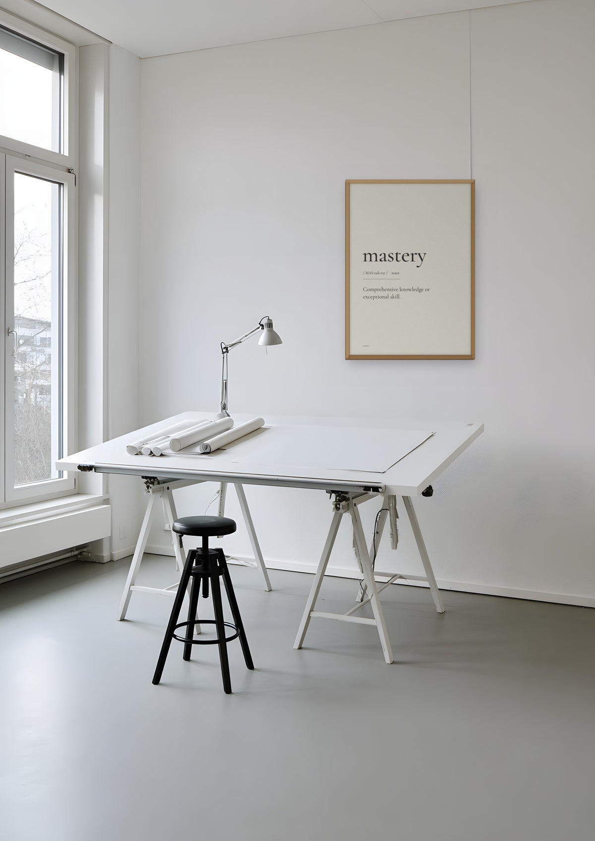 Mastery in a natural wood frame, shown in zurich-architect-studio