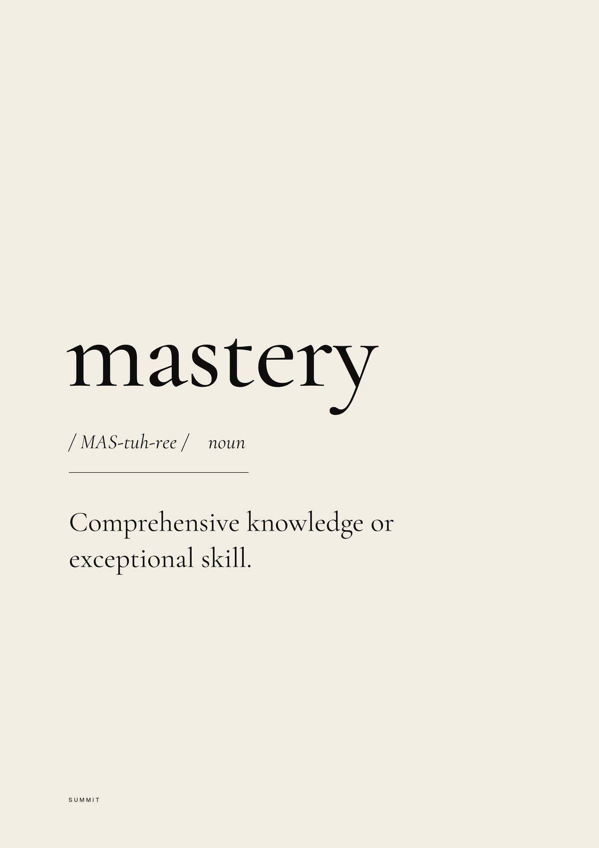 Mastery, unframed art print