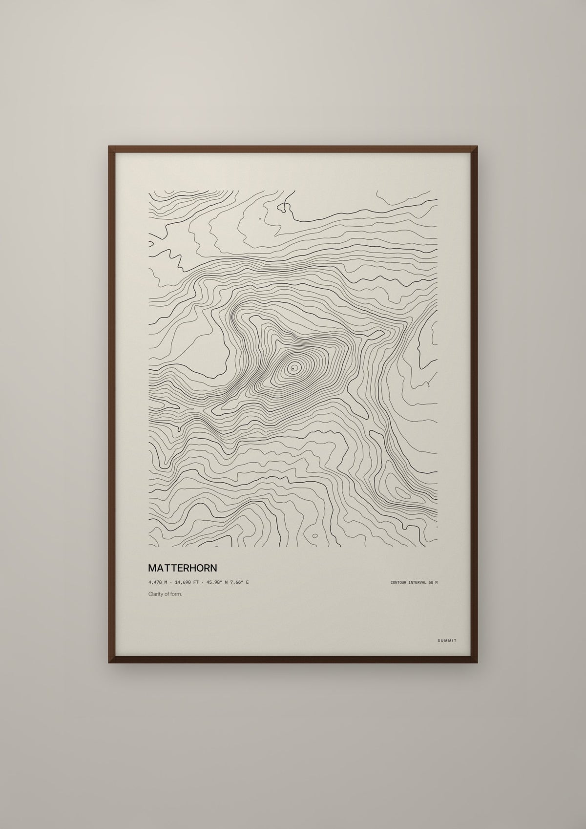 Matterhorn in a dark wood frame