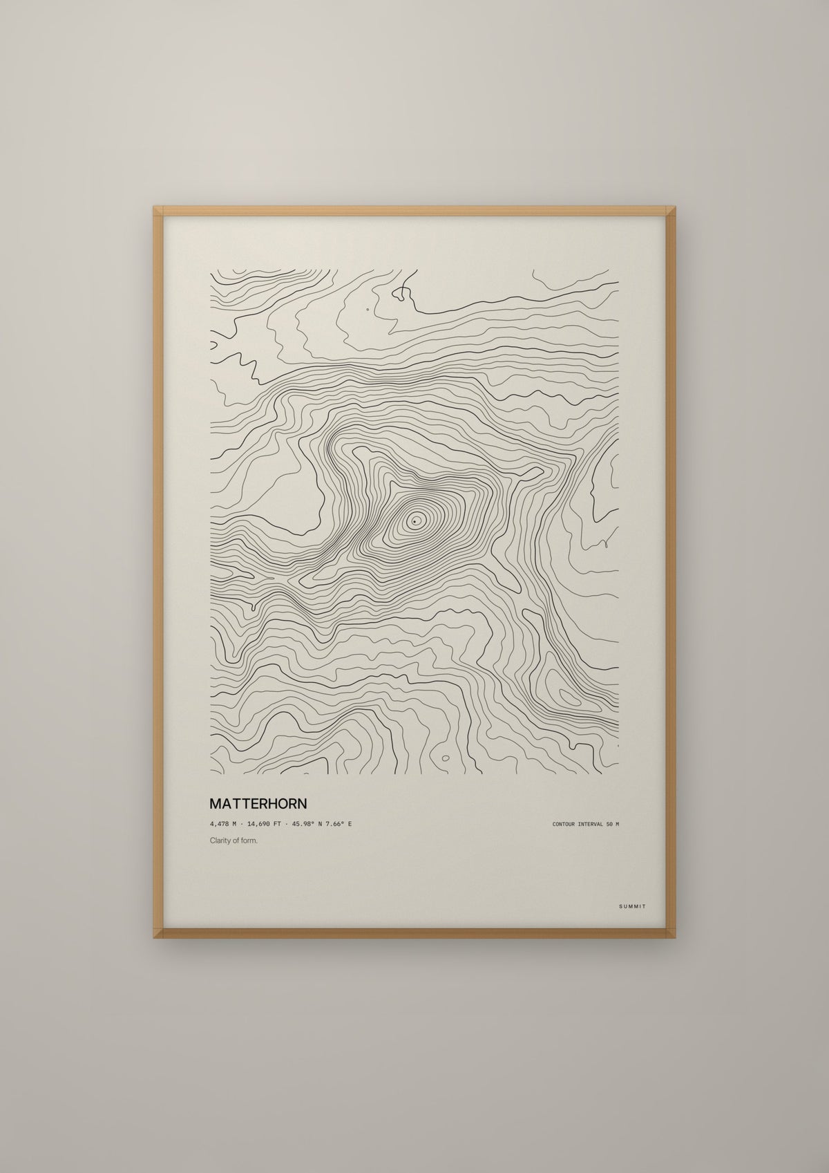Matterhorn in a natural wood frame