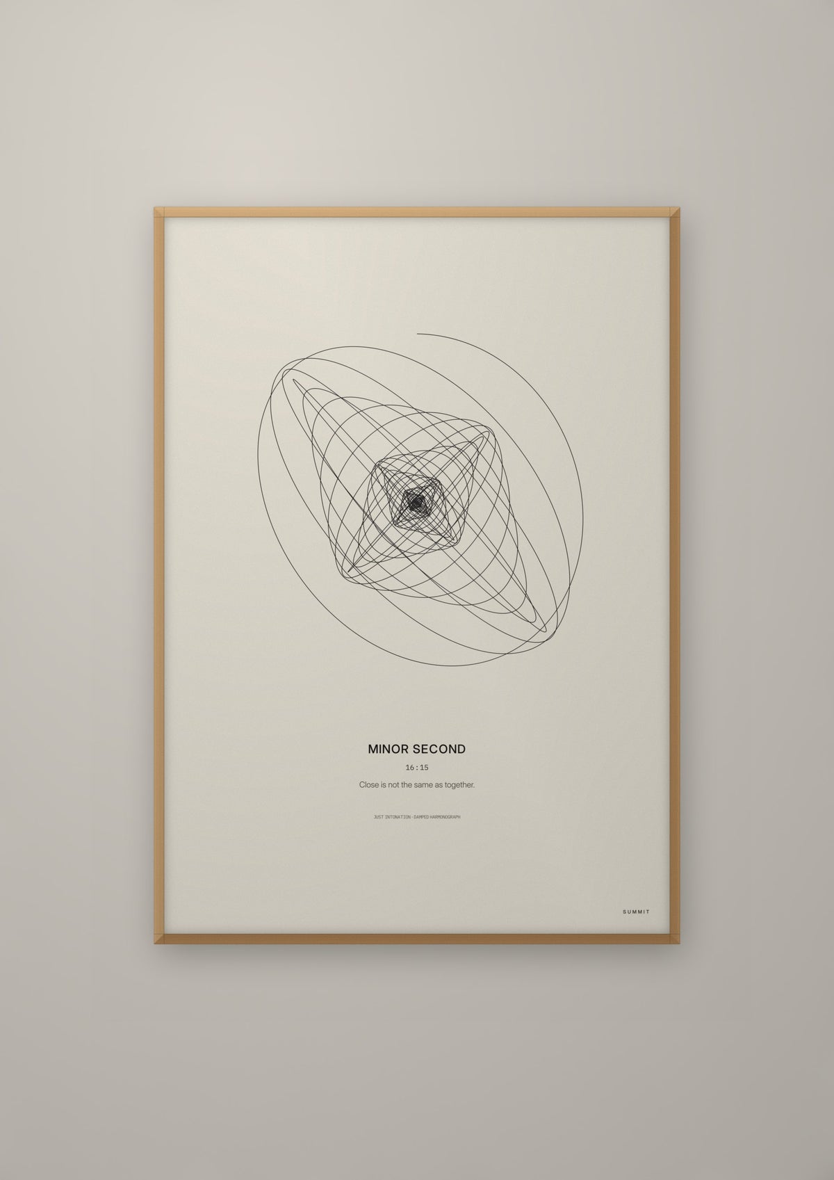 Minor Second in a natural wood frame
