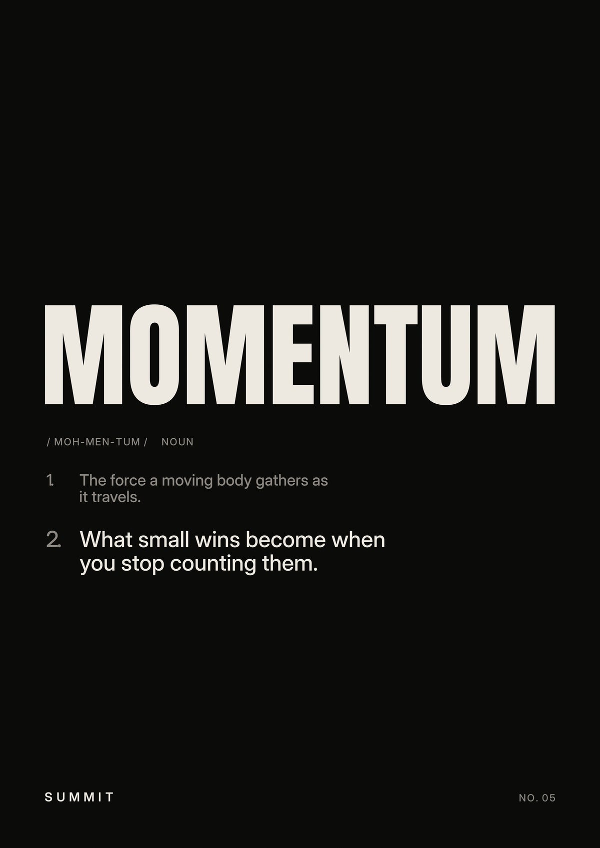 Momentum, Defined (Black), unframed art print