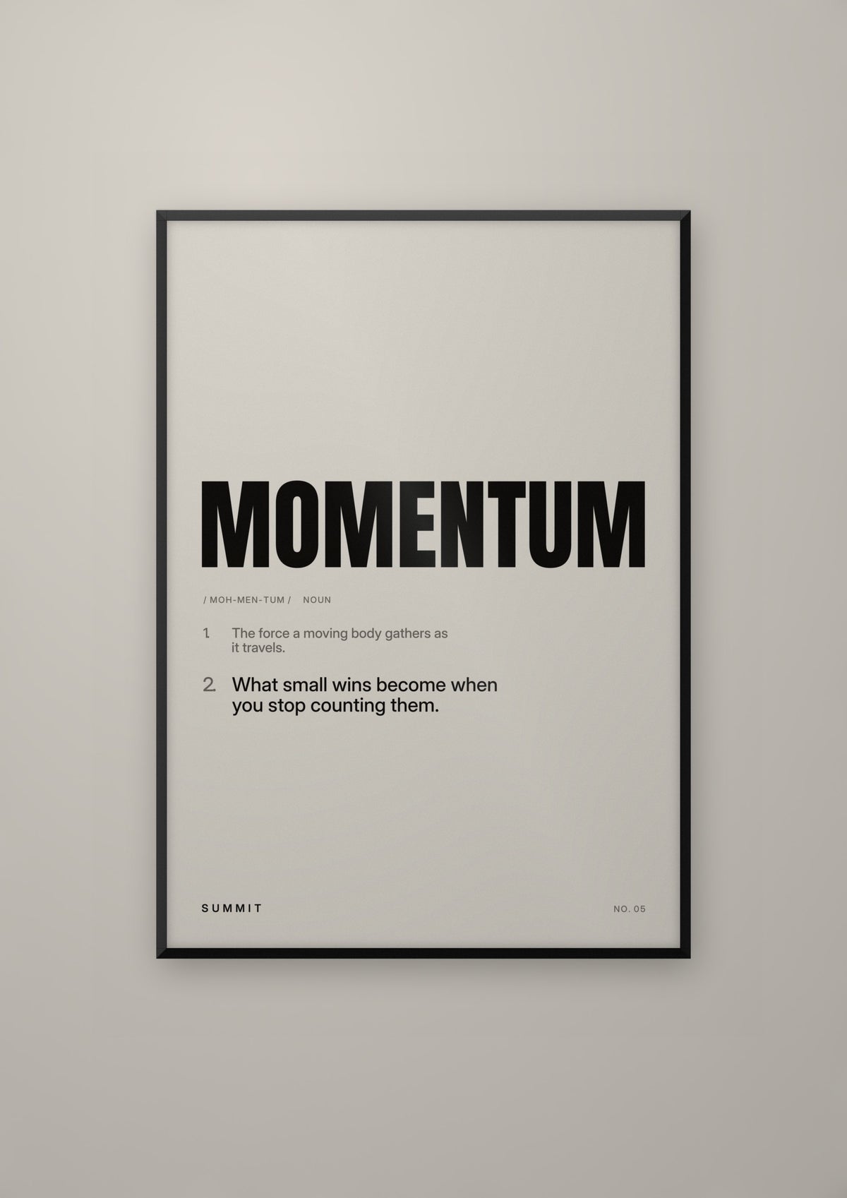 Momentum, Defined in a black frame