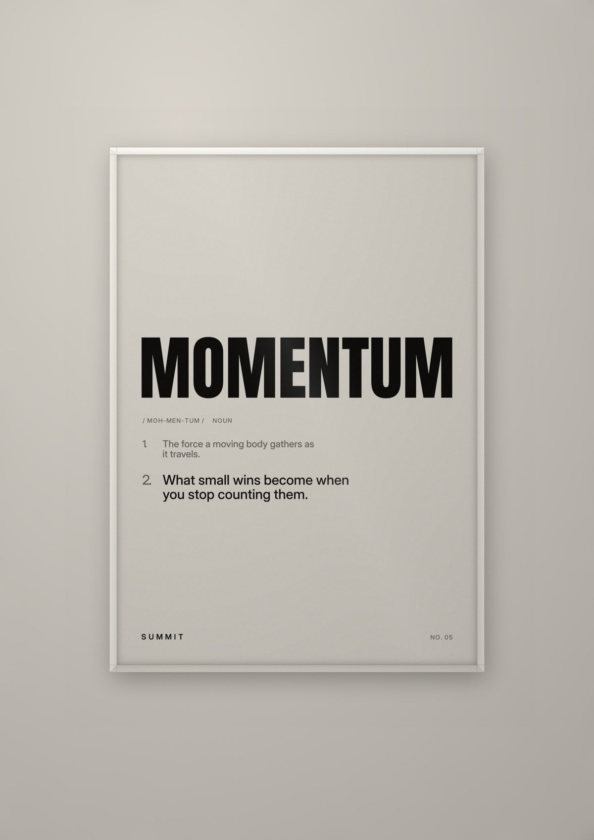 Momentum, Defined in a white frame