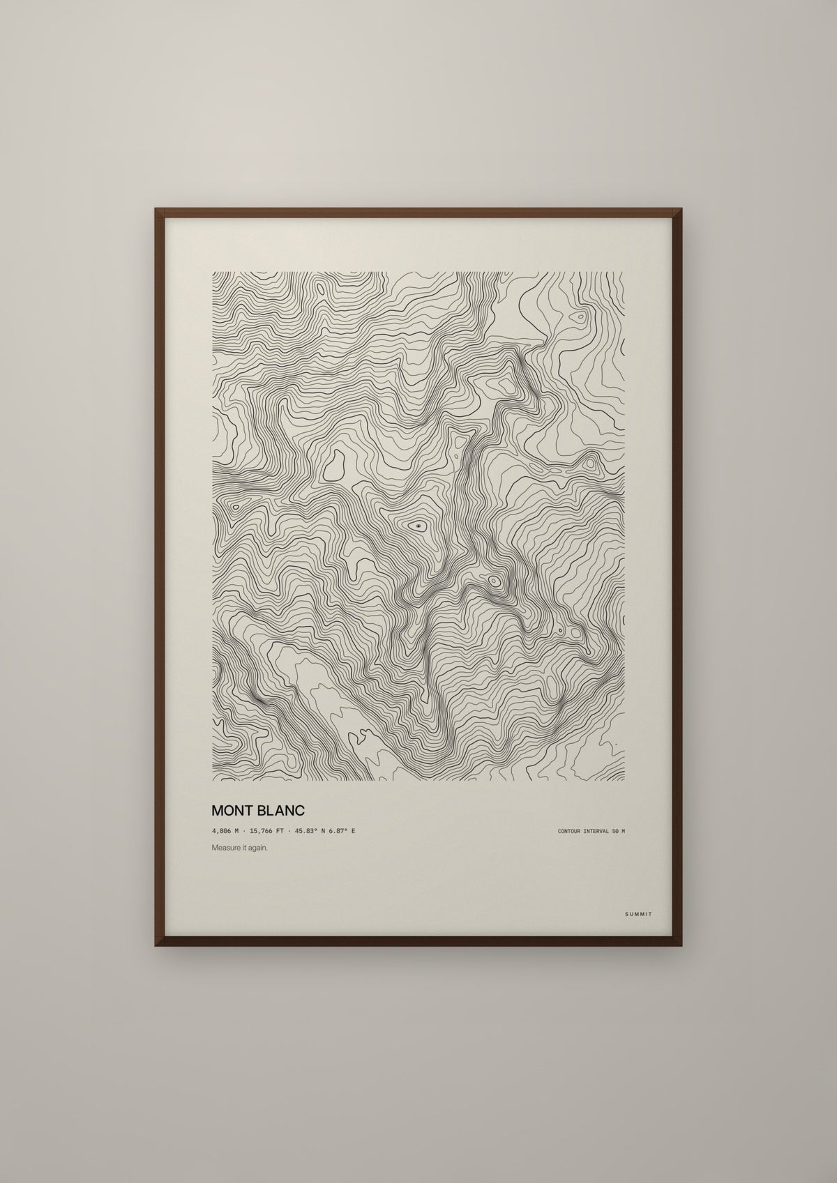 Mont Blanc in a dark wood frame